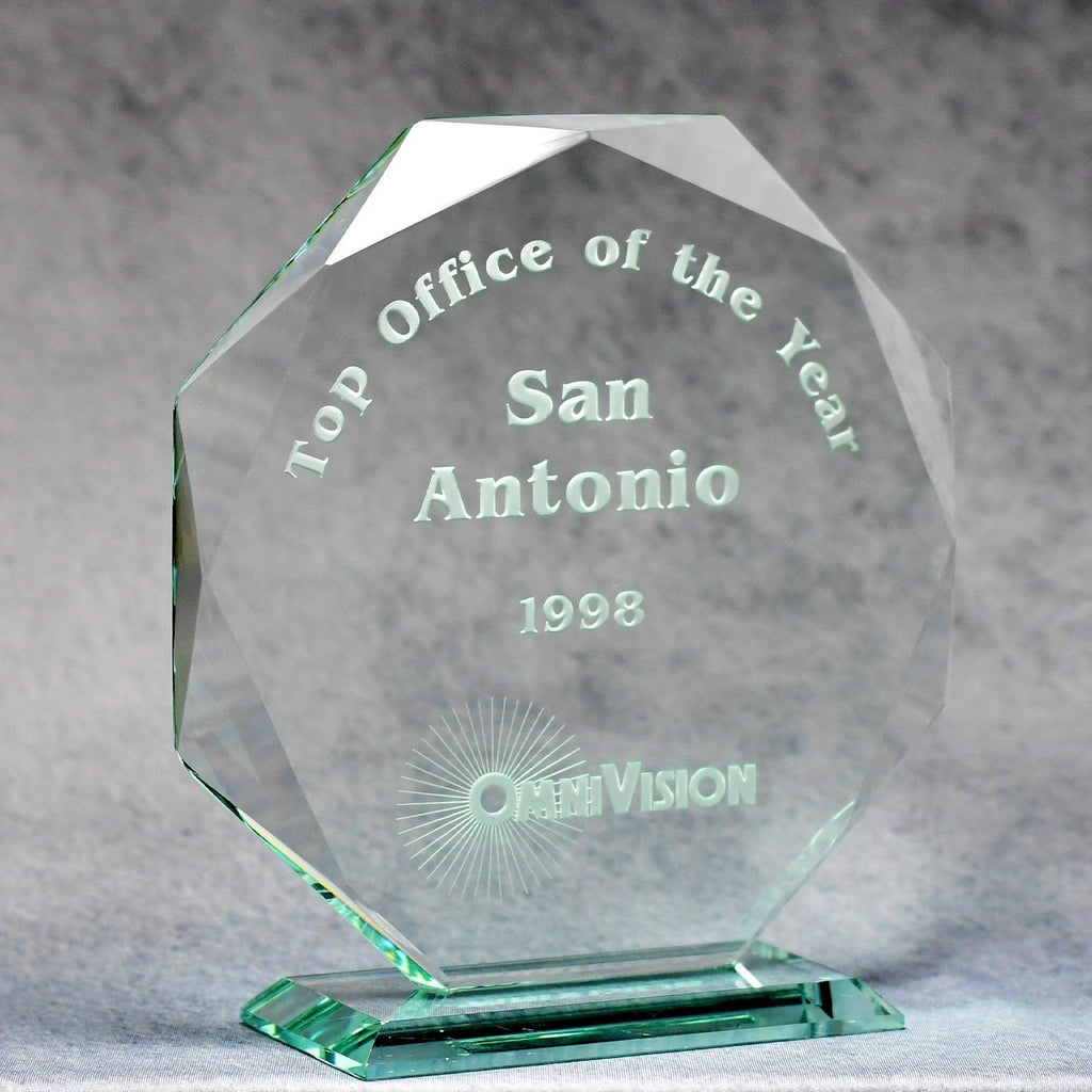 Jade Glass Multi-Faceted Octagon