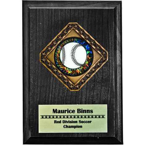 Vertical Baseball Diamond Medal Plaque